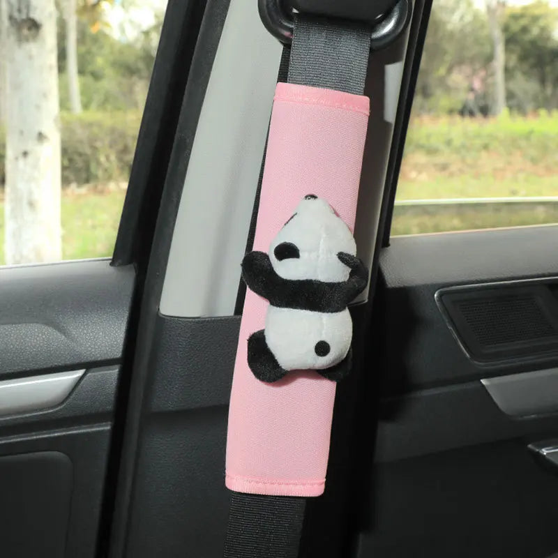 Cute Cartoon Car Seatbelt Cover Seat Belt Harness Cushion Shoulder Strap Protector Pad for Children/ Kids Toy panda Ornaments