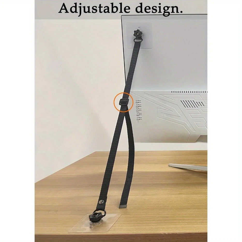 Heavy Duty TV Anti-Tip Dual Cable Set Adjustable TV Safety Straps for Baby Proofing Flat Screens Fix to Wall,Earthquake Straps