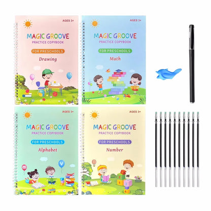 Magic Practice Copybook Pen Preschools Kids Calligraphy English Verison Free Wiping Children Reusable Writing Book for Boys Girs