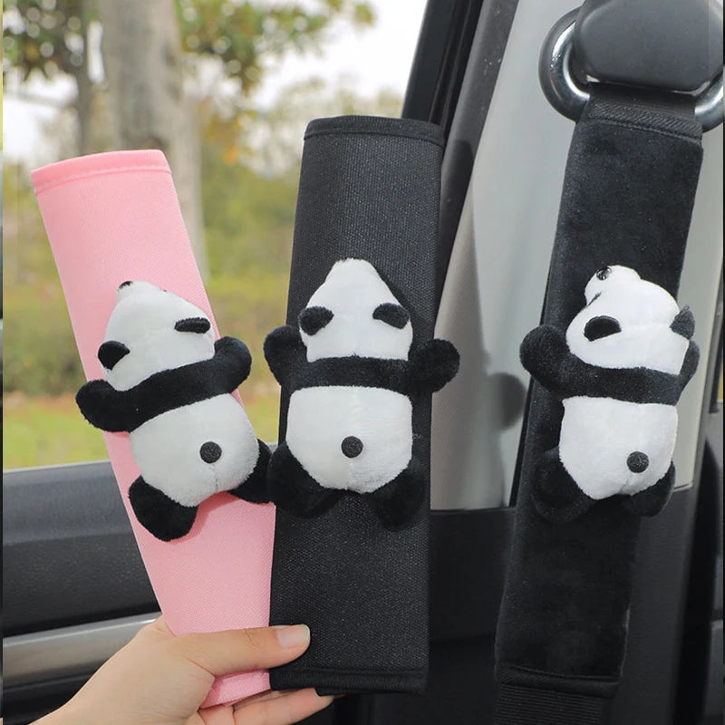 Cute Cartoon Car Seatbelt Cover Seat Belt Harness Cushion Shoulder Strap Protector Pad for Children/ Kids Toy panda Ornaments