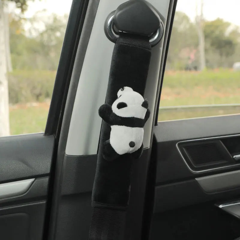 Cute Cartoon Car Seatbelt Cover Seat Belt Harness Cushion Shoulder Strap Protector Pad for Children/ Kids Toy panda Ornaments