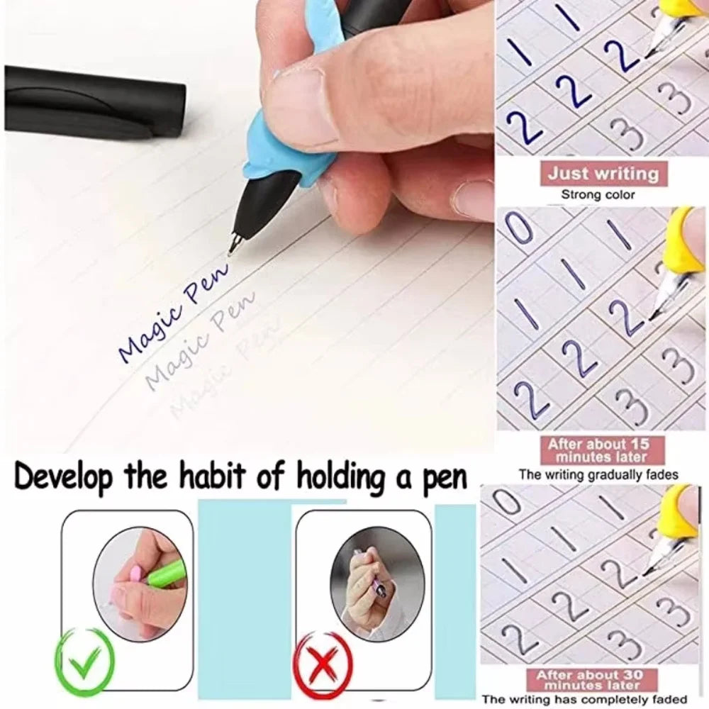 Magic Practice Copybook Pen Preschools Kids Calligraphy English Verison Free Wiping Children Reusable Writing Book for Boys Girs