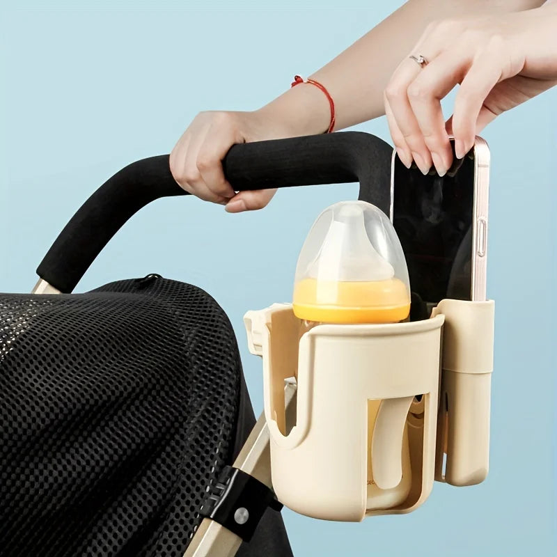 2-in-1 Universal Stroller Water Cup Holder With Phone Holder, Universal Bottle Holder For Wheelchair, Toddler,Accessories