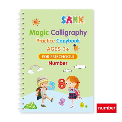 Magic Practice Copybook Pen Preschools Kids Calligraphy English Verison Free Wiping Children Reusable Writing Book for Boys Girs