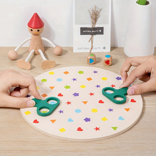 Wooden Table Game, Parent-child Interactive Game Puzzle Shape Matching Toy Training Concentration Finding Picture Toy