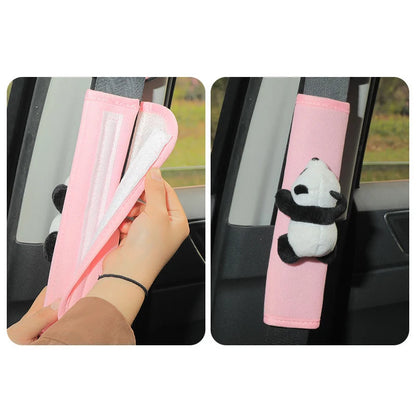 Cute Cartoon Car Seatbelt Cover Seat Belt Harness Cushion Shoulder Strap Protector Pad for Children/ Kids Toy panda Ornaments