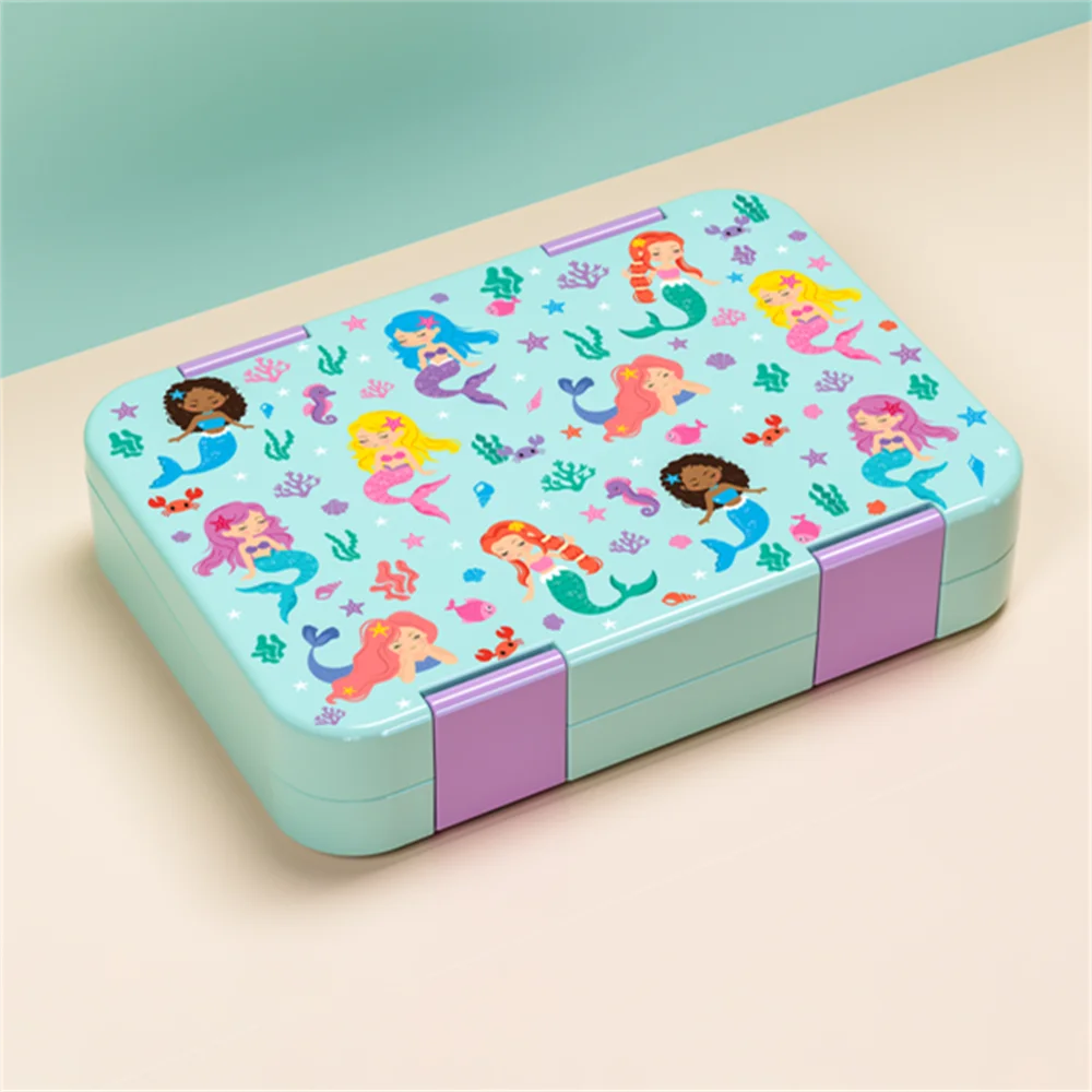 Adorable Pattern Kids Lunch Box Portable Divided Microwave Oven Bento Box Leakproof Food Container For back to school kitchen