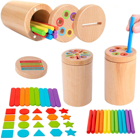 Montessori Wooden Toys Color Sorting Box Early Learning Activities Fine Motor Skills Development Sensory Toys for Toddlers Gifts