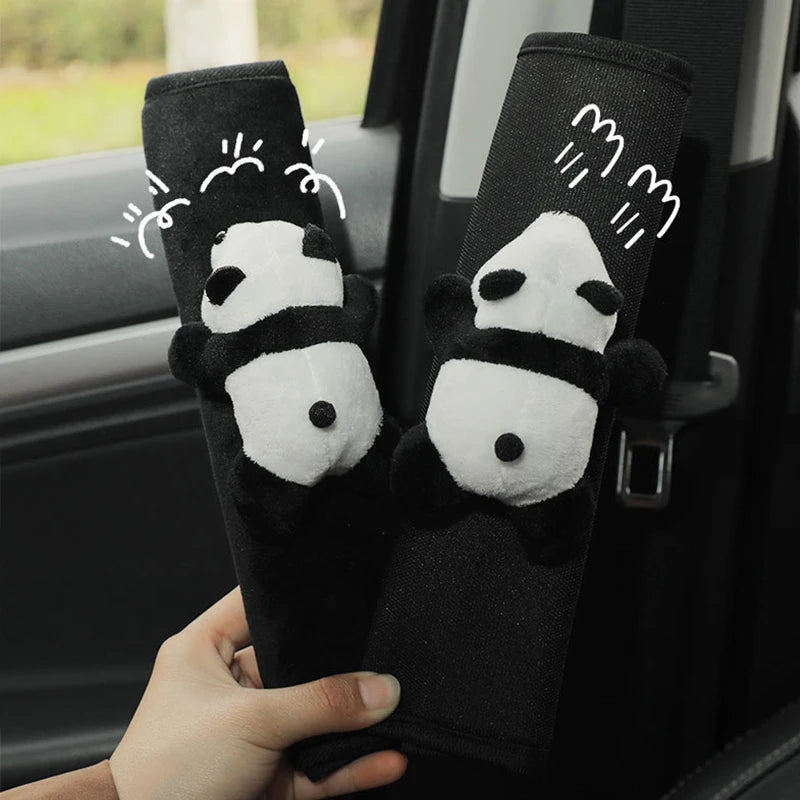 Cute Cartoon Car Seatbelt Cover Seat Belt Harness Cushion Shoulder Strap Protector Pad for Children/ Kids Toy panda Ornaments